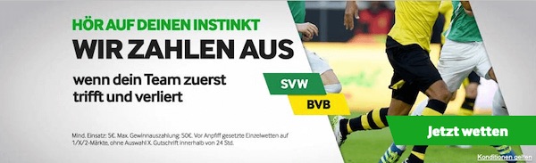 Betway: Frühzeitige Auszahlung zu Werder-BVB