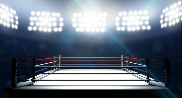 Boxring im Scheinwerferlicht
