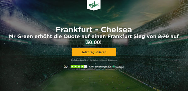 Frankfurt gegen Chelsea Mr. Green Wette