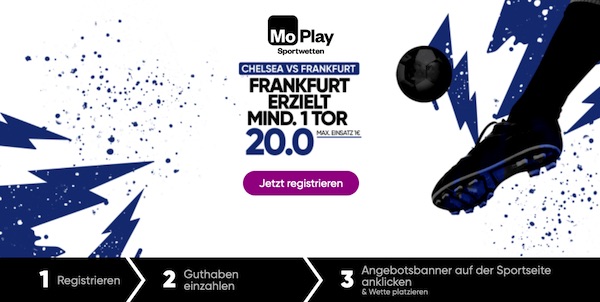 20.0 auf über 0,5 Tore für Frankfut bei MoPlay