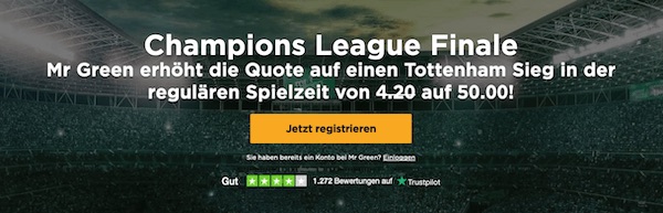 Mr Green Champions League Finale Tottenham Quote