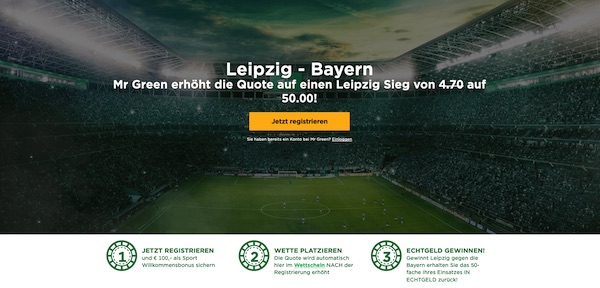 Leipzig als Party Crasher? 50.0 bei Mr Green!
