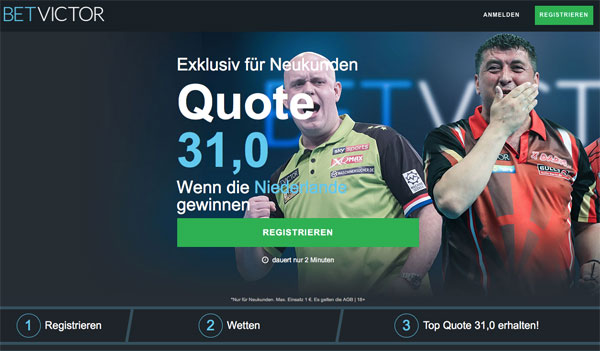 BetVictor Wette Darts world Cup