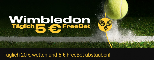 Wimbledon Freebet 5 Euro