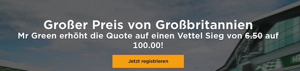 Quotenboost zum GP von Silverstone auf Vettel