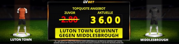Quotenboost von LVBet auf Luton