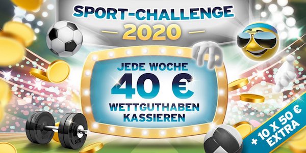 Wöchentlich 40 Euro Bonusguthaben bei der Sunnyplayer Sport-Challenge 2020