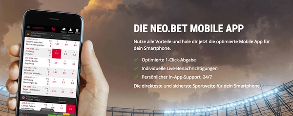 Die mobile App von Neobet