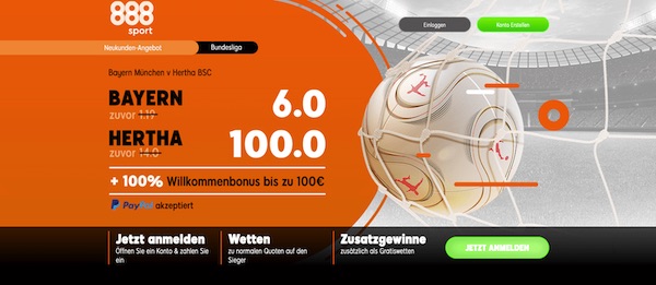 888sport Quoten Aktion zum Bundesliga-Eröffnungsspiel 2019/20