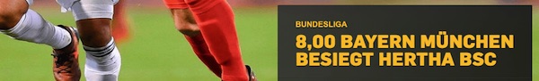 Betfair Quotenboost Bayern besiegt Hertha 8.00