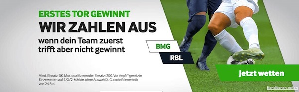 Gladbach-Leipzig: Betway zahlt bei 1:0 aus