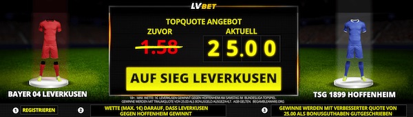 LVbet: Quoten Erhöhung zu Leverkusen-Hoffenheim