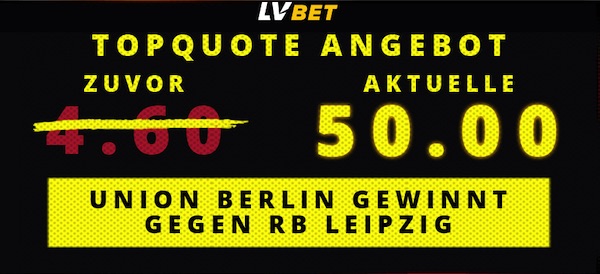 LVbet Quotenboost auf Union gegen Leipzig