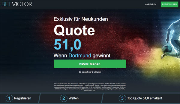 BetVictor Wette Frankfurt Dortmund