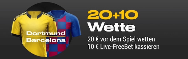Bwin 20 + 10 Wette Borussia Dortmund - FC Barcelona