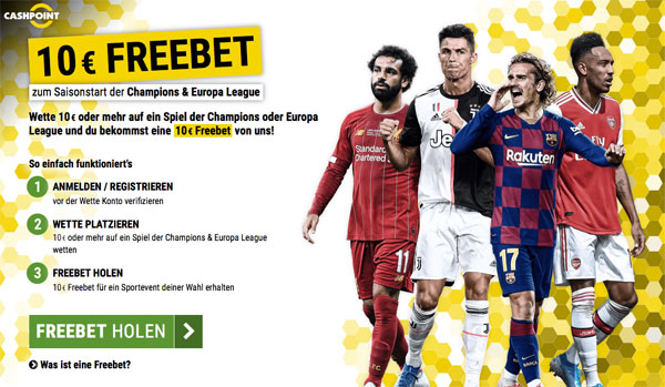 10 Euro Freiwette geschenkt bei Cashpoint
