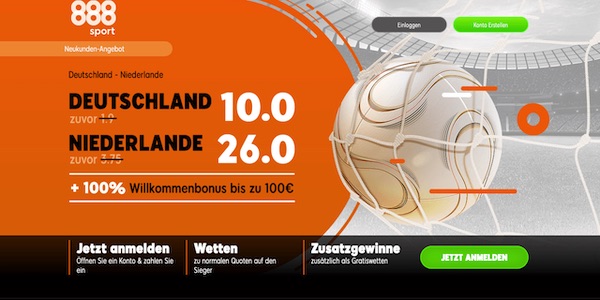 EM Quali: 10.0 auf Deutschland, 26.0 auf Niederlande (888sport)