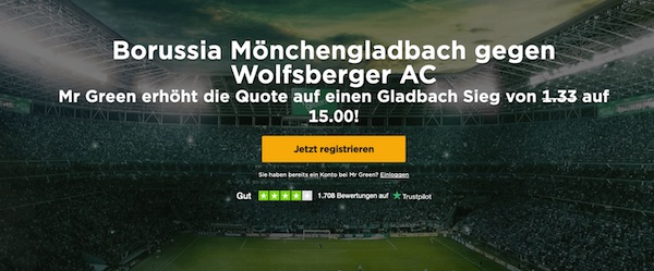 MrGreen Quotenboost zu Gladbach-WAC