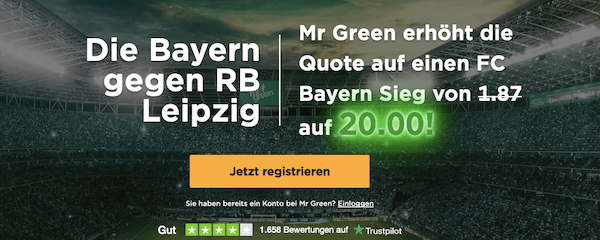 Erhöhte Quote Mr Green Bundesliga RBL Bayern