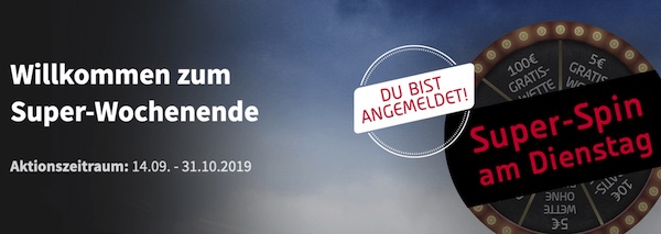 Tipico Superwochenende bringt dir Chance auf Superspin