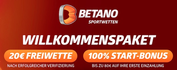 100% bis 80€ Betano Bonus für Neukunden