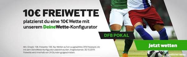 DFB Pokal: 10€ Freiwette für deine Betway Konfigurator Wette