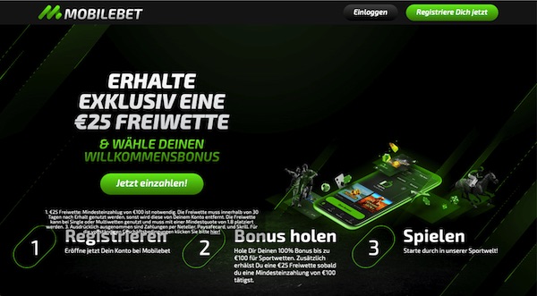 Mobilebet 25€ Freiwette