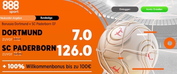 888sport mit Quoten Hammer zu Dortmund - Paderborn