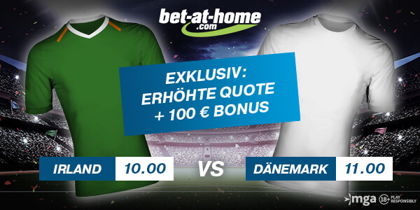 Bet-at-home verbesserte Quoten auf Irland und Daenemark