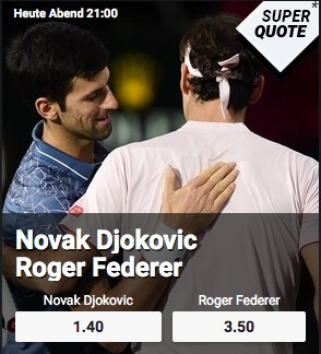 Betano gibt 100% Quotenschlüssel auf Djokovic-Federer