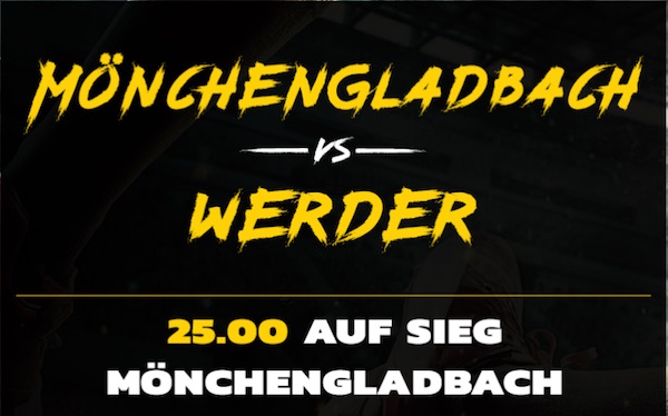 Gladbach siegt gegen Werder mit EnergyBet Quote 25.00