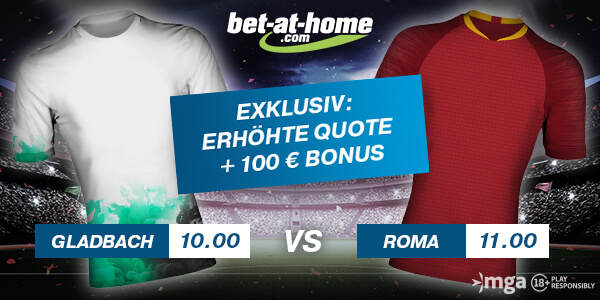 Bet-at-home enhanced odds Sieg Gladbach und Roma
