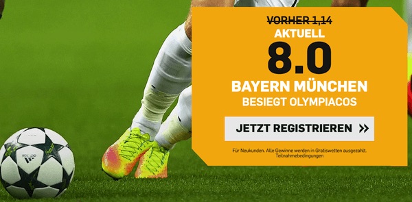 Bayern Olympiakos Rückspiel Boost Betfair