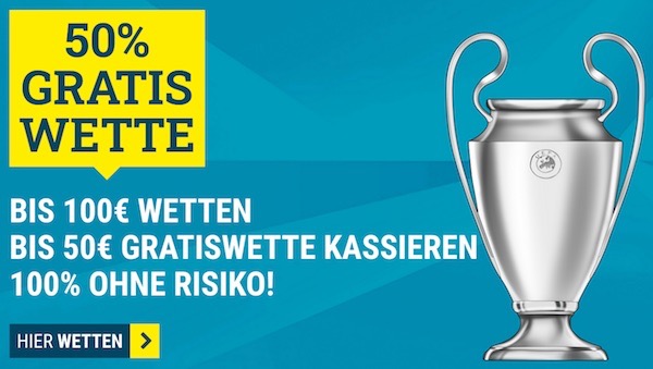 Sportwetten.de 50 Euro Freiwette zum 5. CL-Spieltag