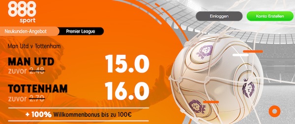 888sport Quotenhammer zu ManUnited vs. Tottenham