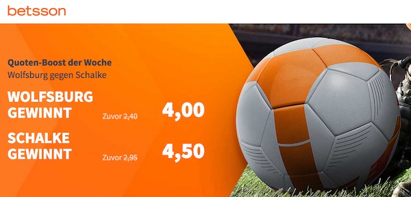 Betsson Quotenaktion zu Wolfsburg vs. Schalke