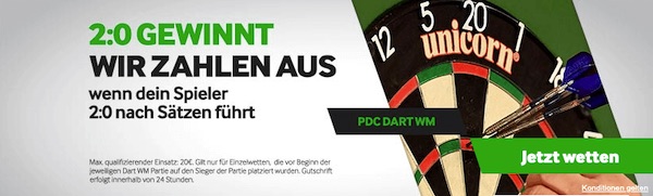Betway zahlt bei der Darts WM vorzeitig aus