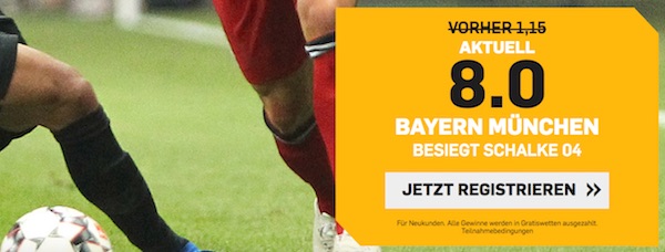 Befair boostet Bayern Quote gegen Schalke auf 8.0