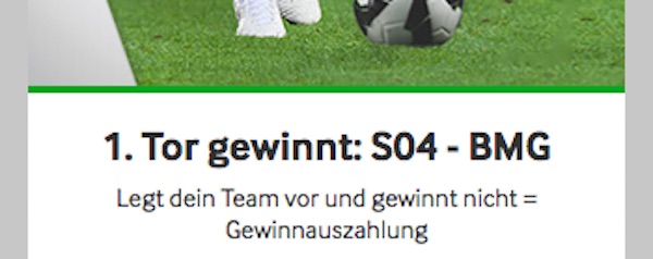 Bei Betway gewinnt dir das 1. Tor deiner Mannschaft deine Schalke - Gladbach Wette
