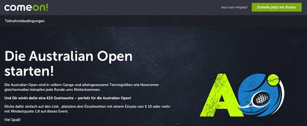 ComeOn Australian Open Freiwette