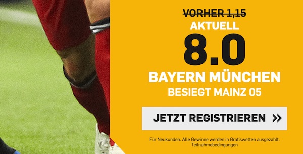 Risikofreie Betfair Quoten Promo zu Mainz-Bayern