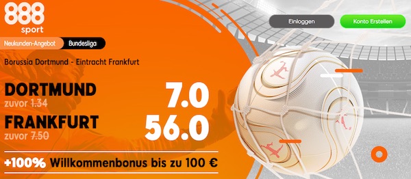 888sport Quotenaktion zu Dortmund gegen Frankfurt