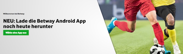 Betway Werbebanner zur neuen Android App