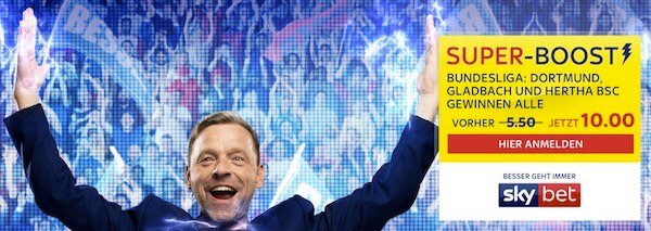 Sky Bet Quotenboost auf BVB, Gladbach und Hertha