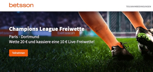 Betsson PSG BVB Wetten