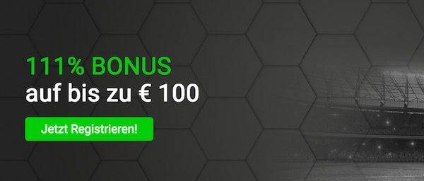 Tipster Bonus über 111 Prozent auf bis zu 100 Euro Einzahlung