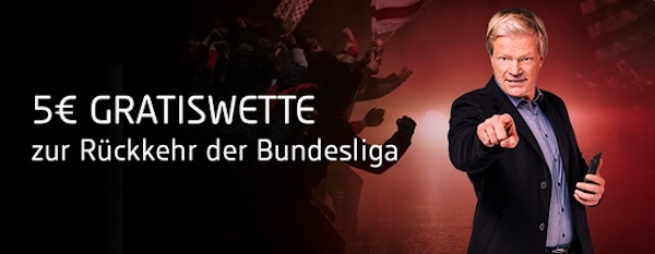 5 Euro Gratiswette von Tipico zur Bundesliga Rückkehr