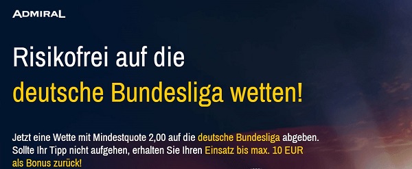 Admiral Wette deutsche bundesliga ohne risiko