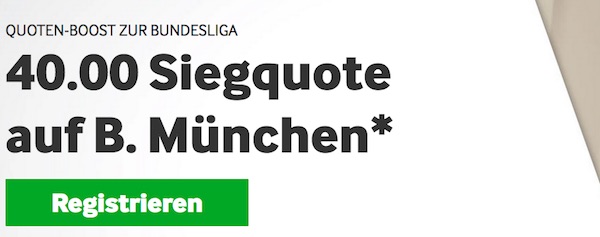 Betway Quote 40.0 auf Bayern gegen Wolfsburg
