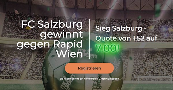 Mr Green verbessert Quote auf RB Salzburg gegen Rapid Wien